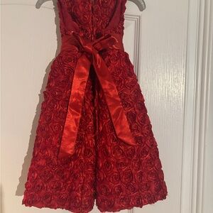 Elegant Red Floral Kids Dress